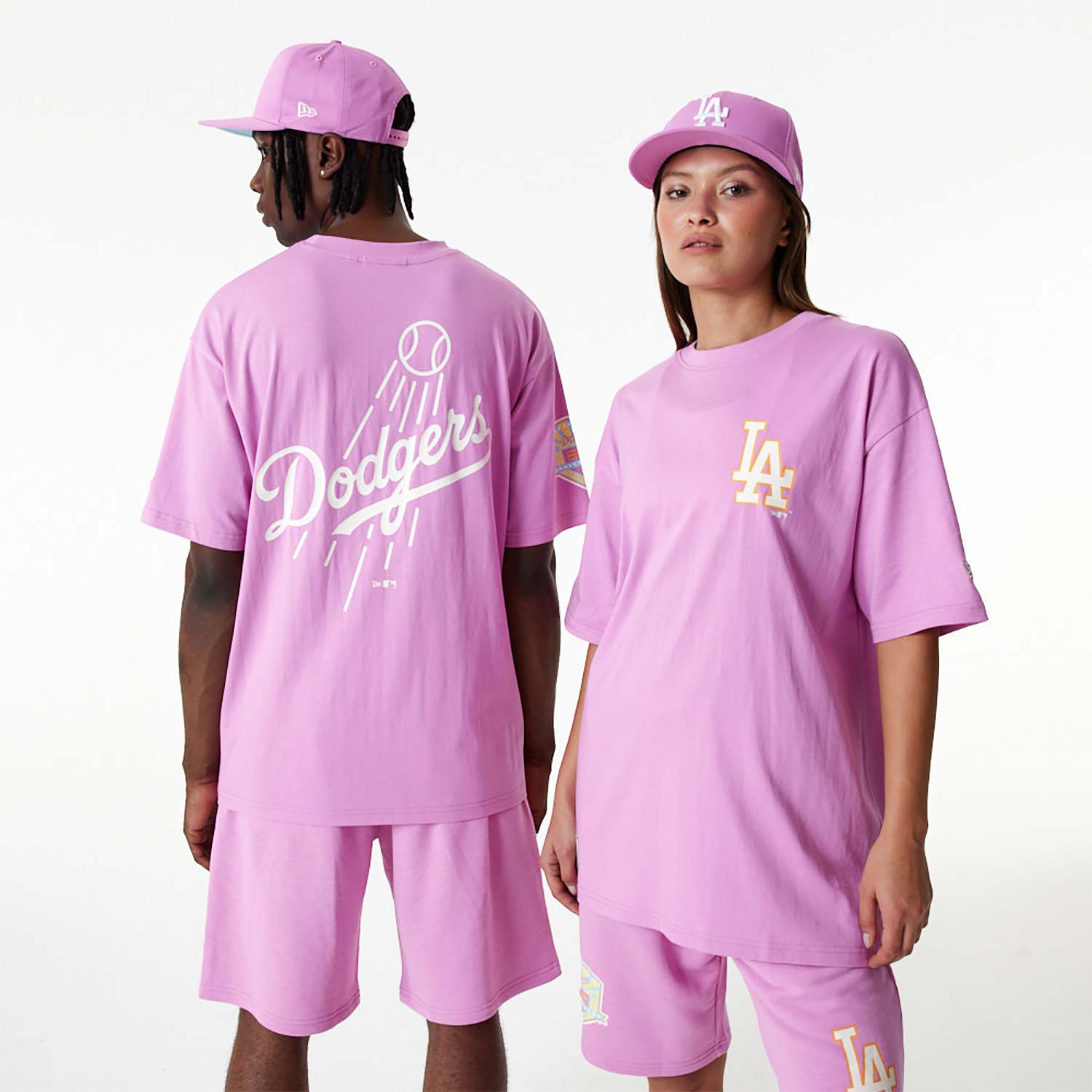 T-shirts New Era Los Angeles Dodgers MLB Pastel Oversized T-Shirt UNISEX  Wild Rose/ Off White