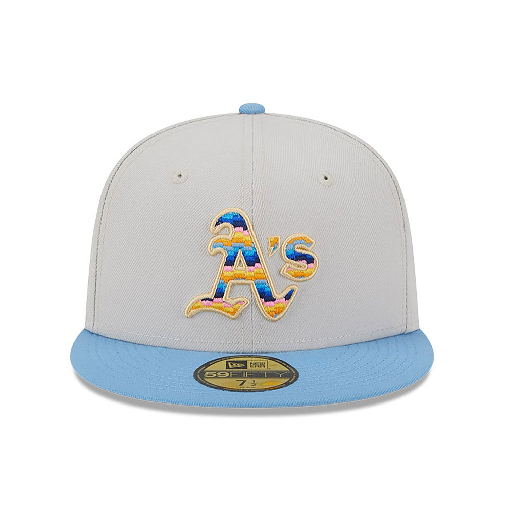 Oakland Baseball Hat Sky Blue New Era 59FIFTY Fitted Sky Blue / White | Metallic Gold / 7 7/8