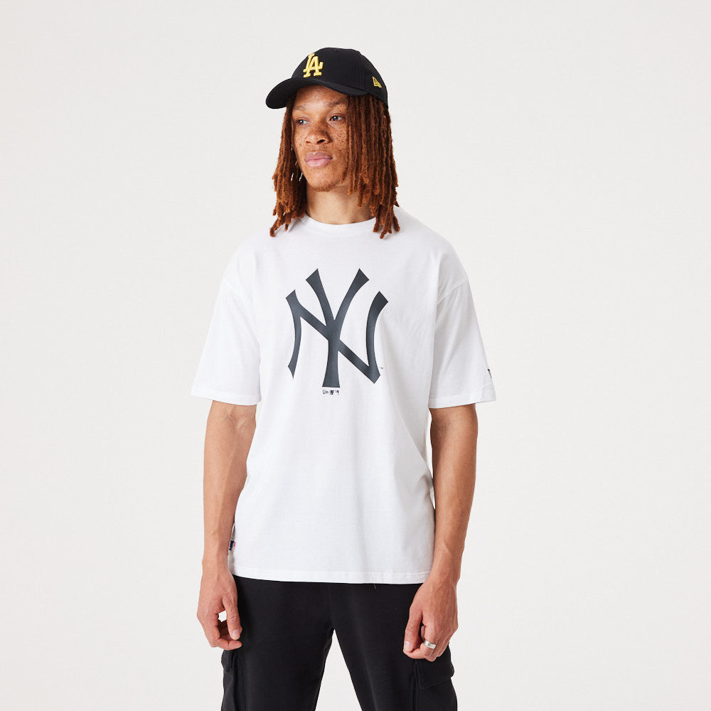 T-shirts New Era New York Yankees Team Wordmark Oversized Tee Navy/ White