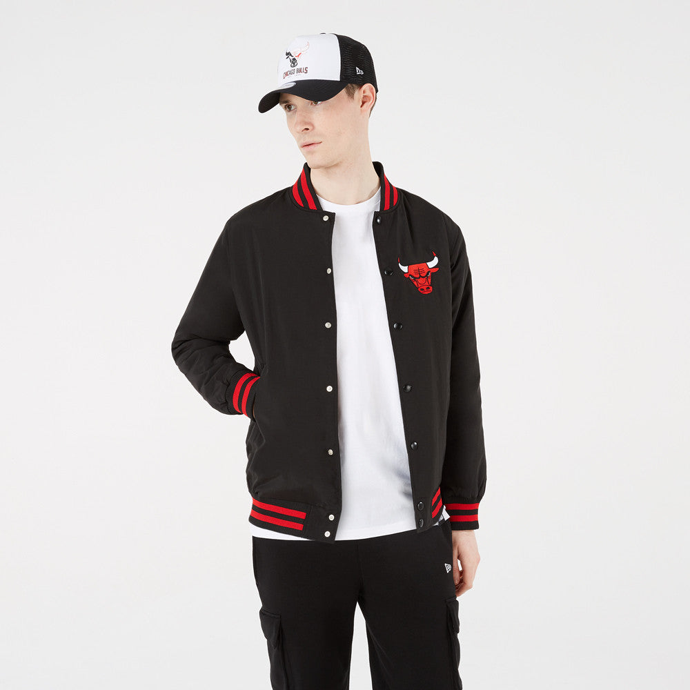 Chicago Bulls NBA Team Wordmark Black Bomber Jacket NewEra