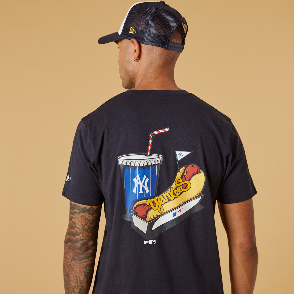 New Era LA Dodgers food backprint t-shirt in white