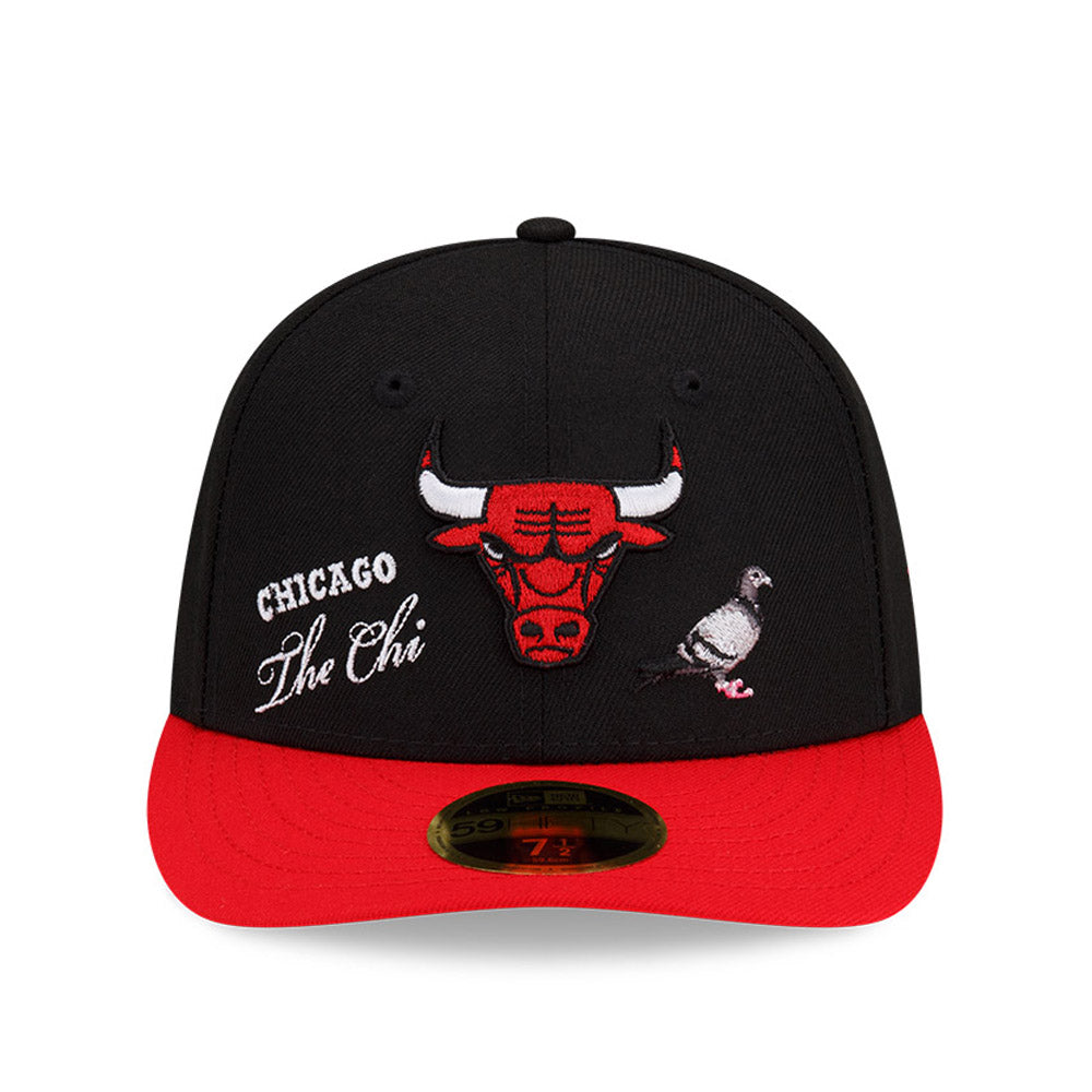 Chicago Bulls 2T XL-WORDMARK Grey-Black Fitted Hat