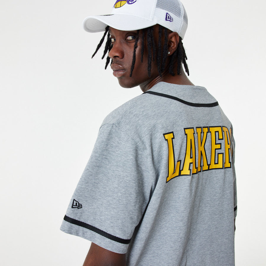 Los Angeles Lakers NBA Baseball Grey Jersey