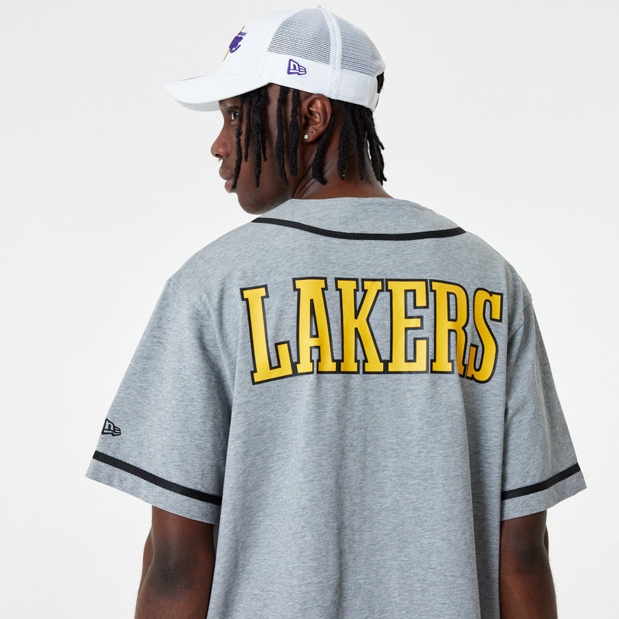 Los Angeles Lakers NBA Baseball Grey Jersey