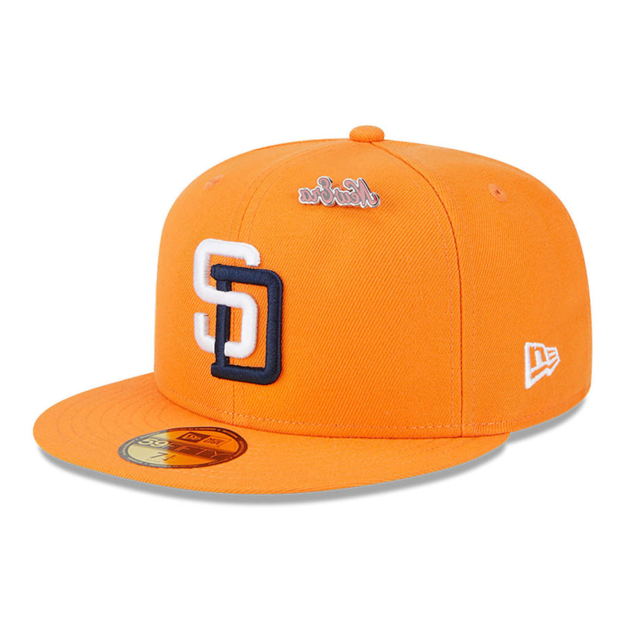 San Diego Padres 59FIFTY MLB Cooperstown Pin Pack Orange Cap