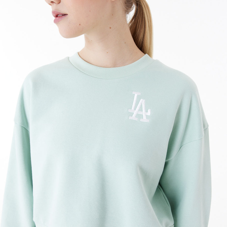 Los Angeles Dodgers MLB Lifestyle Womens Crop Crew Neck Mint Sweatshirt
