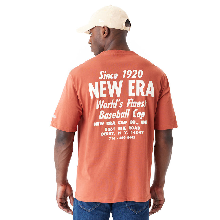 New Era Graphic Back Print Oversized Brown Tee