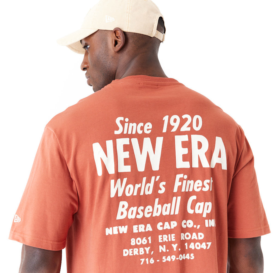 New Era Graphic Back Print Oversized Brown Tee