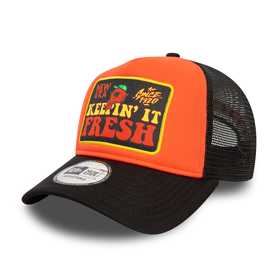 New Era Keepin It Fresh Patch Orange Trucker Cap