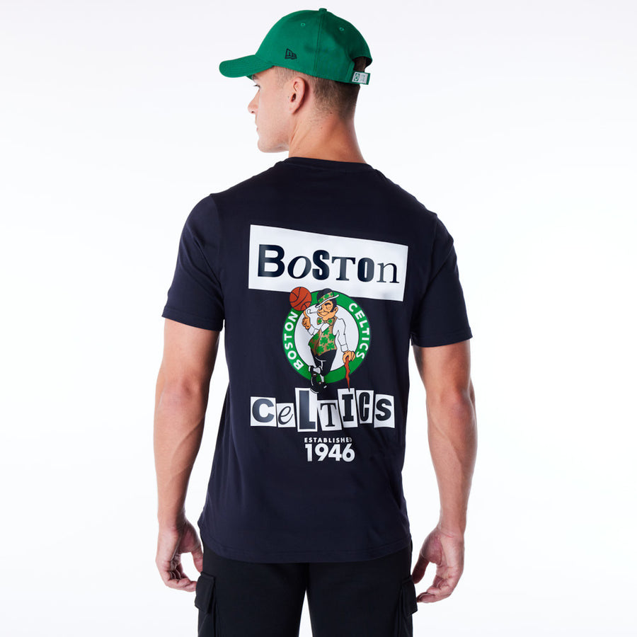 Boston Celtics Newspaper Graphic Navy Tee