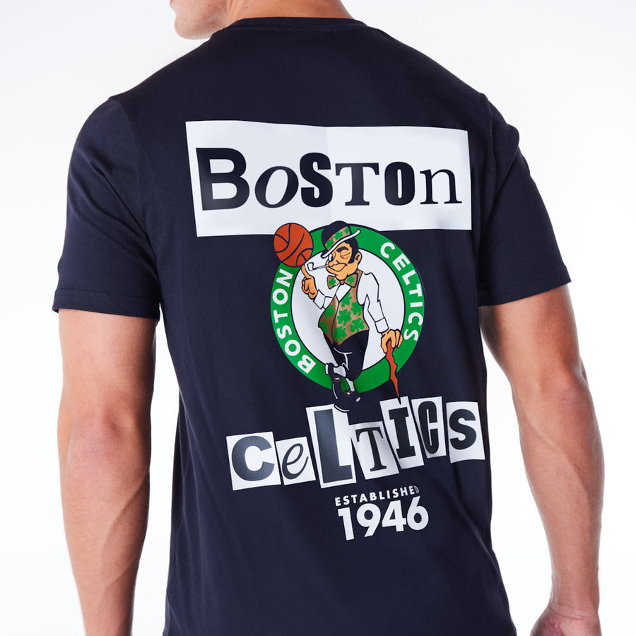 Boston Celtics Newspaper Graphic Navy Tee