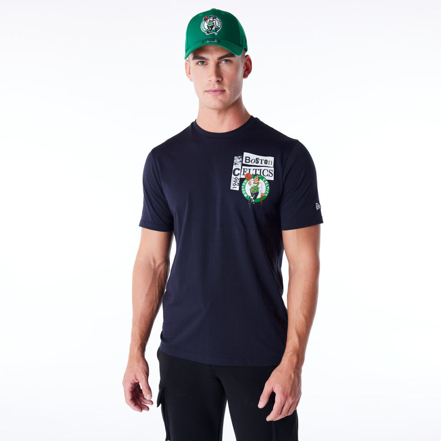 Boston Celtics Newspaper Graphic Navy Tee