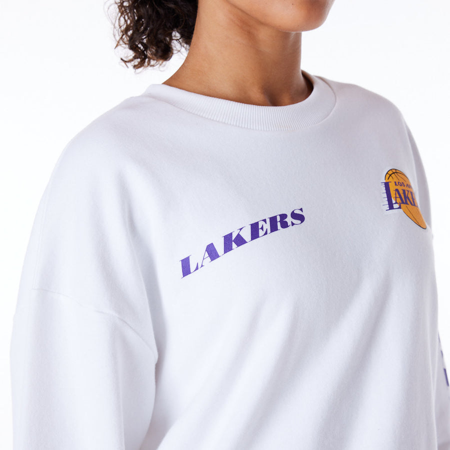 Los Angeles Lakers Womens NBA Wordmark White Hoodie