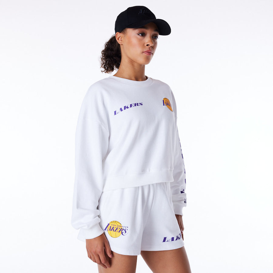 Los Angeles Lakers Womens NBA Wordmark White Hoodie