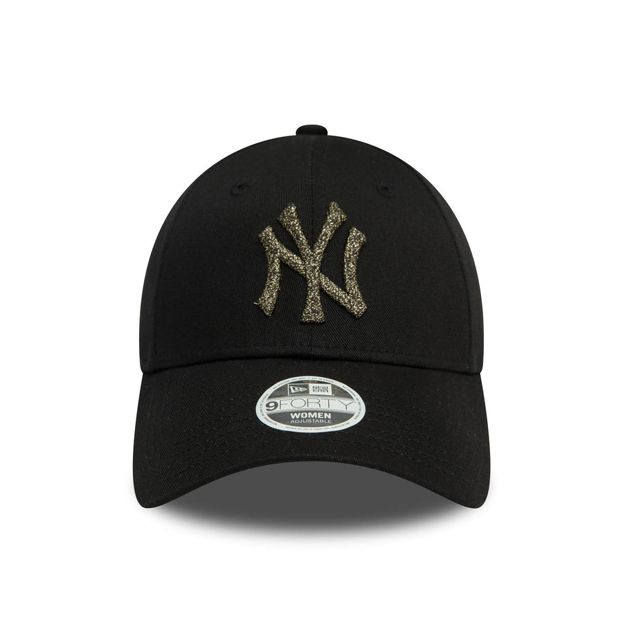 New York Yankees 9FORTY Womens Metallic Logo Black Cap