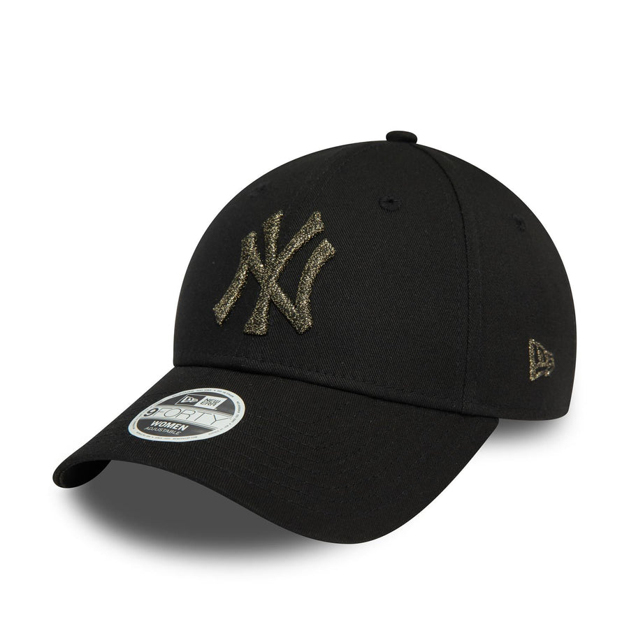 New York Yankees 9FORTY Womens Metallic Logo Black Cap