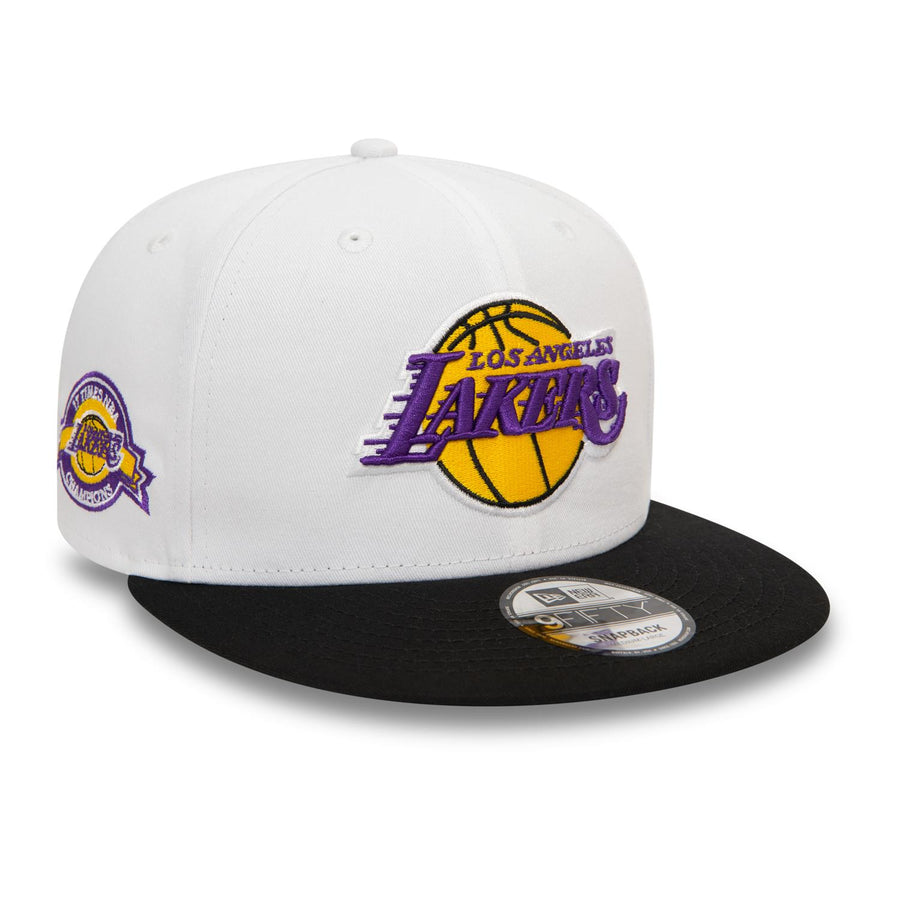 Los Angeles Lakers 9FIFTY White Crown Patch White/Black Cap