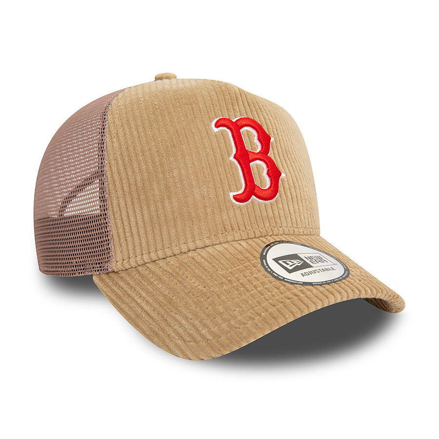 Boston Red Sox E-Frame MLB Cord Taupe Trucker Cap