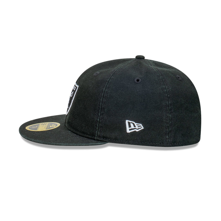 Las Vegas Raiders 59FIFTY Retro Crown Snow Washed Canvas Black Cap