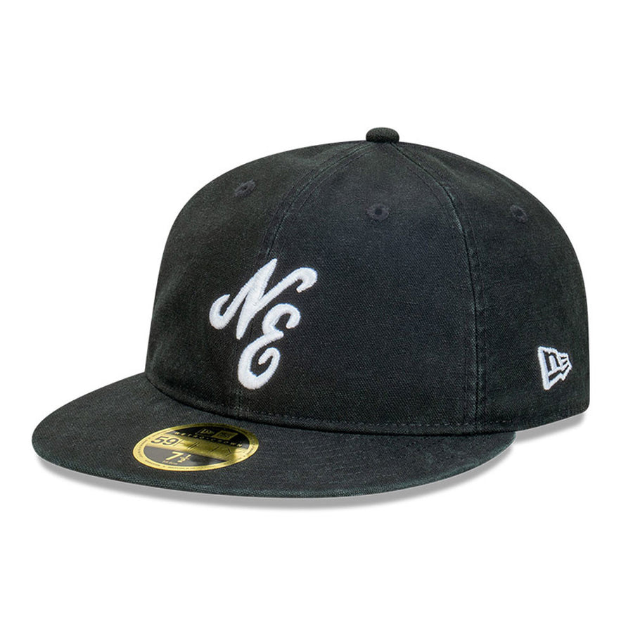 New Era 59FIFTY Retro Crown Snow Washed Canvas Black Cap