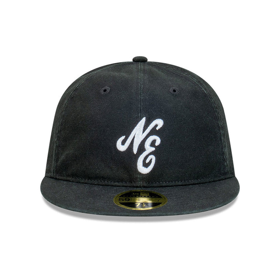 New Era 59FIFTY Retro Crown Snow Washed Canvas Black Cap