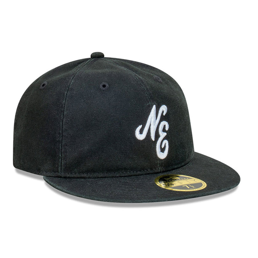 New Era 59FIFTY Retro Crown Snow Washed Canvas Black Cap