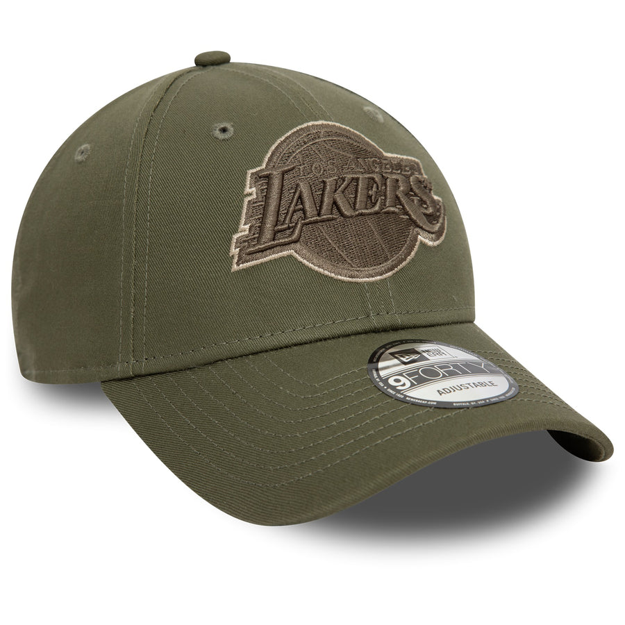 Los Angeles Lakers 9FORTY Team Outline Olive/Stone Cap