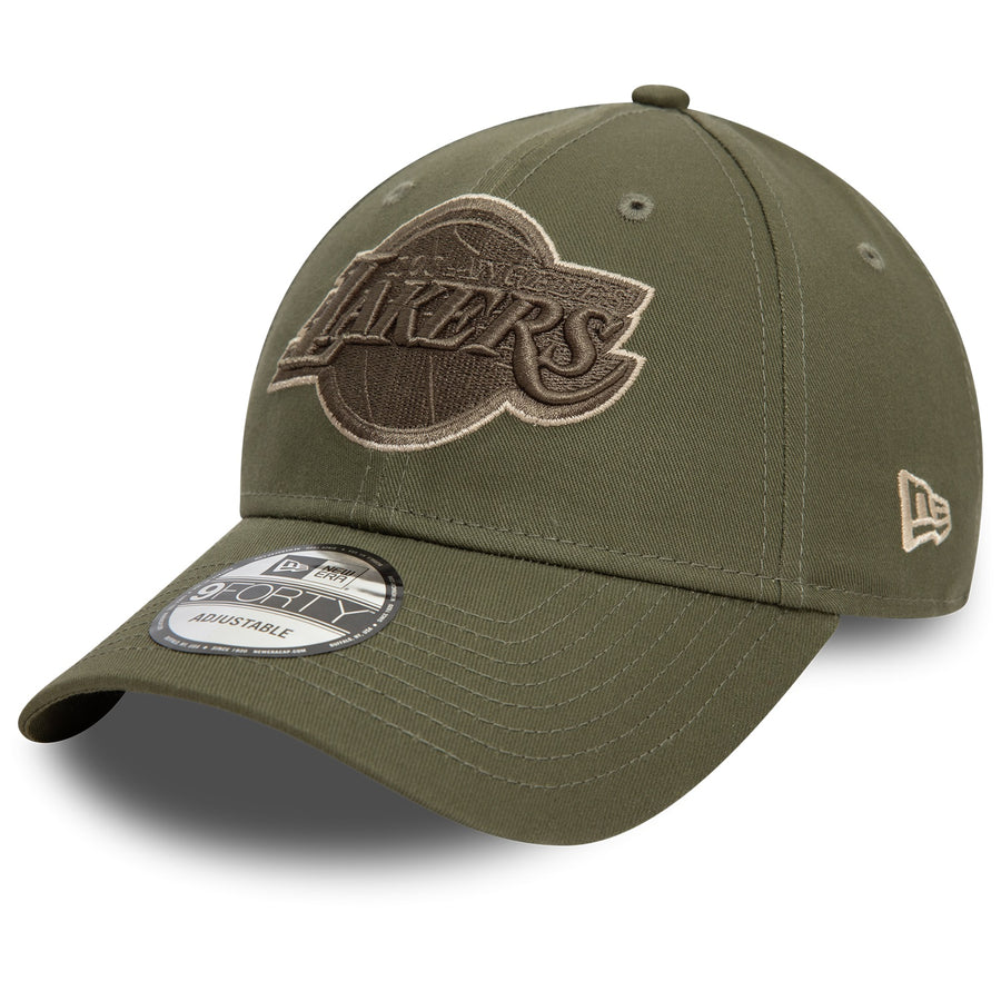 Los Angeles Lakers 9FORTY Team Outline Olive/Stone Cap