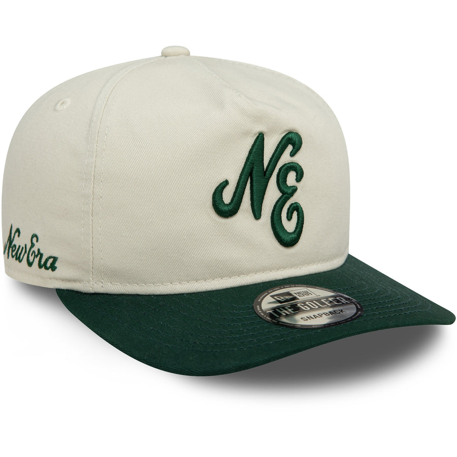 New Era Precurved Unstructured Ivory/Green Golfer Cap