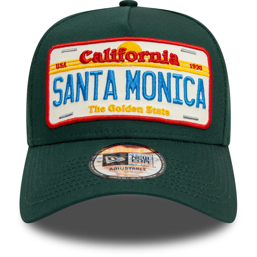 New Era 9FORTY Santa Monica License Plate A-Frame Green Trucker Cap