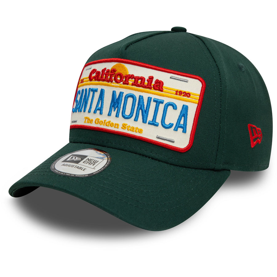 New Era 9FORTY Santa Monica License Plate A-Frame Green Trucker Cap