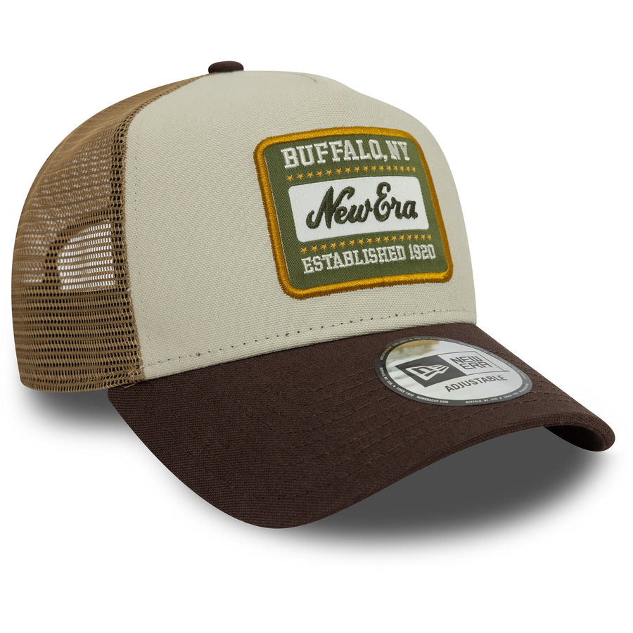 New Era Patch Canvas A-Frame Stone/Brown Cap