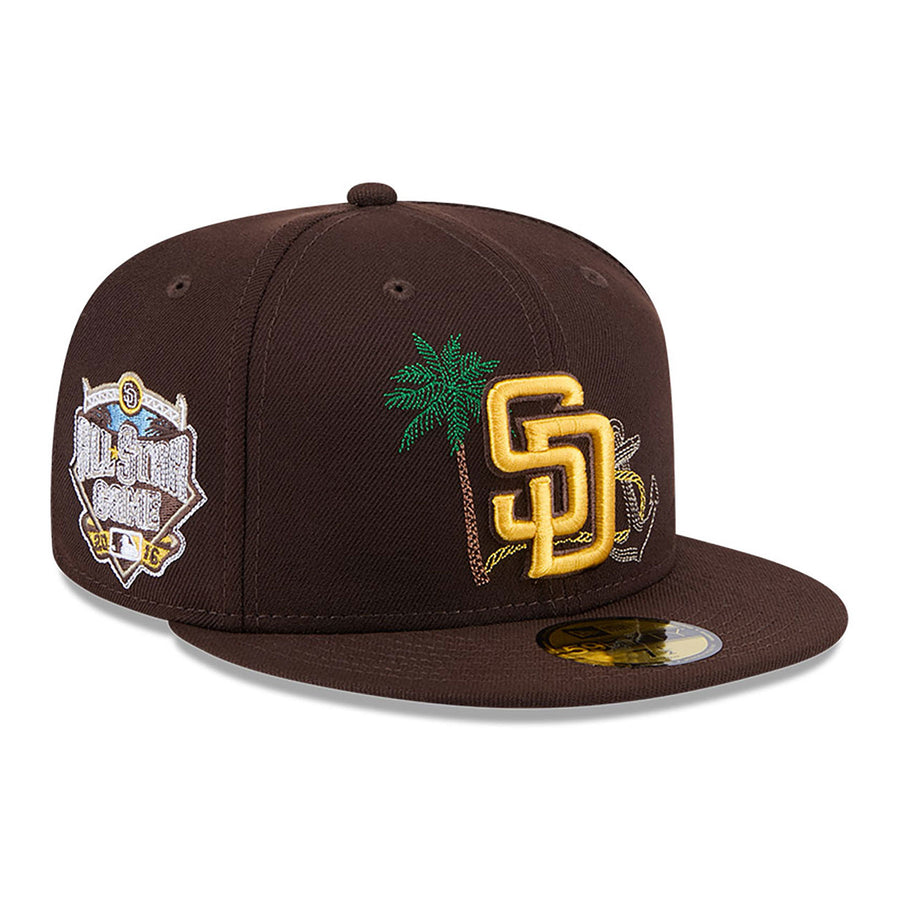 San Diego 59FIFTY Padres State Stitch Brown Cap