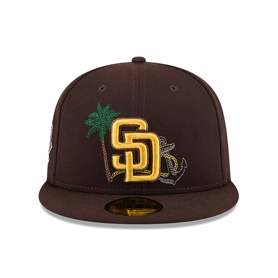 San Diego 59FIFTY Padres State Stitch Brown Cap