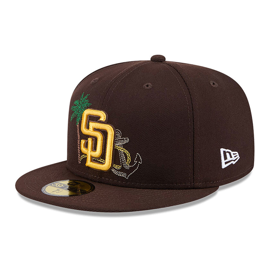 San Diego 59FIFTY Padres State Stitch Brown Cap