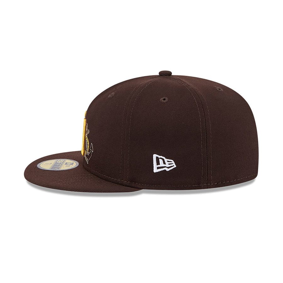 San Diego 59FIFTY Padres State Stitch Brown Cap