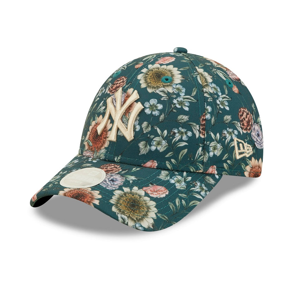 New York Yankees 9FORTY Womens All Over Print Floral Teal Cap