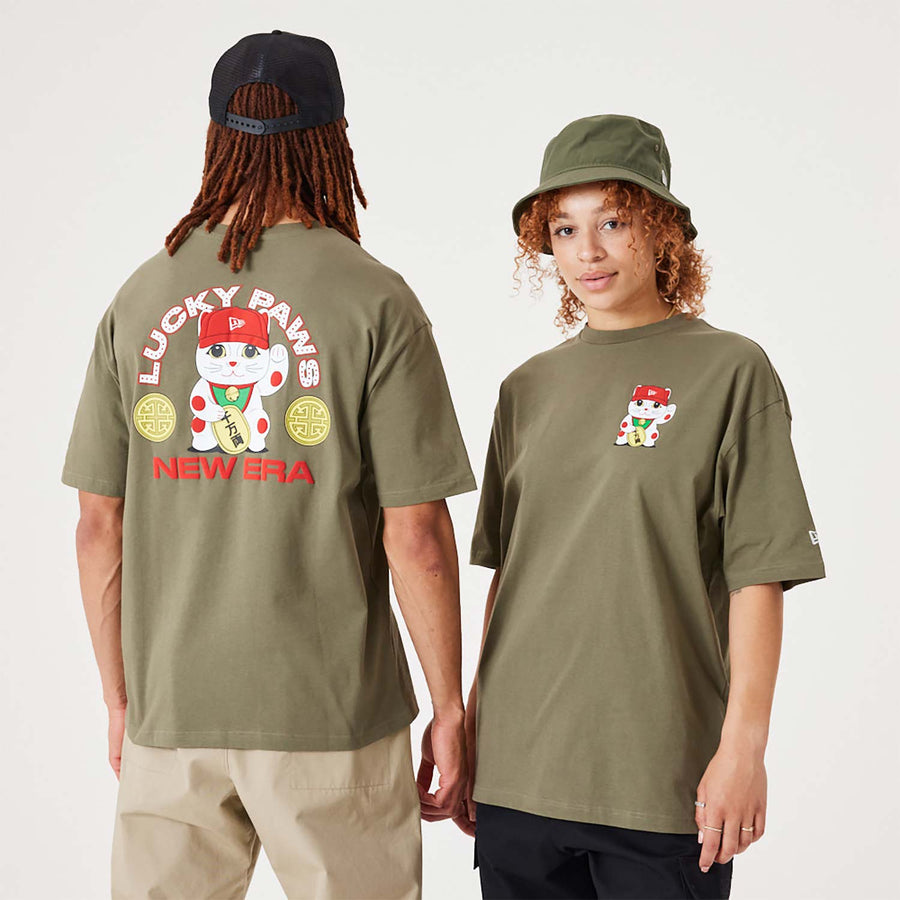 New Era Character Graphic Over Sized Olive Tee