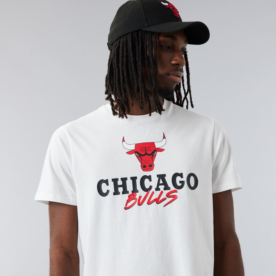 Chicago Bulls NBA Script White Tee