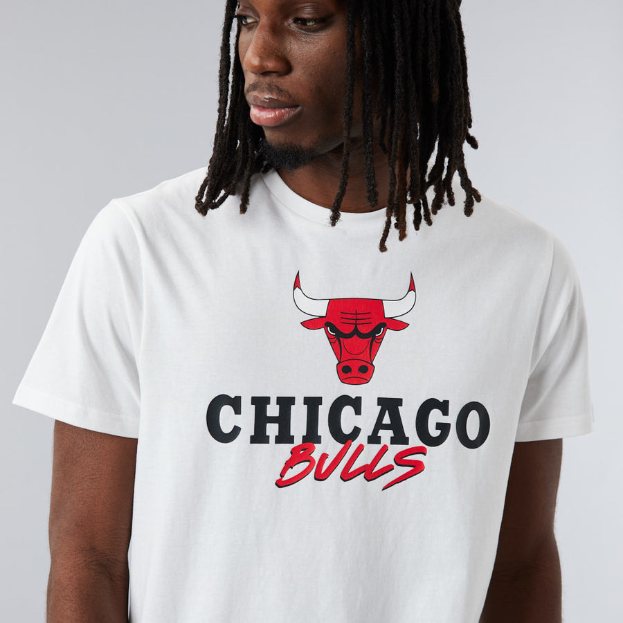 Chicago Bulls NBA Script White Tee