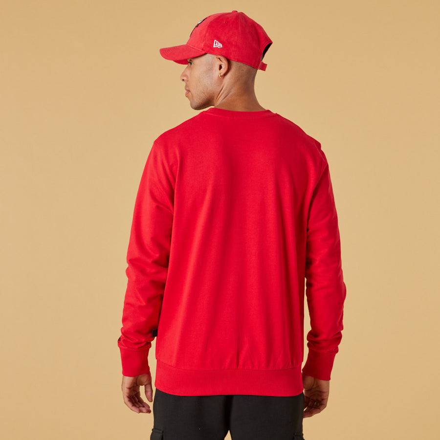 Chicago Bulls Crew Washed Pack Graphic Red Pullover