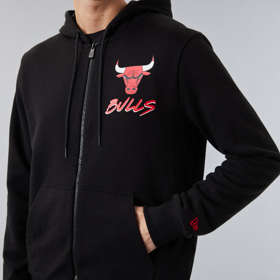 Chicago Bulls NBA Script FZ Black Hoody