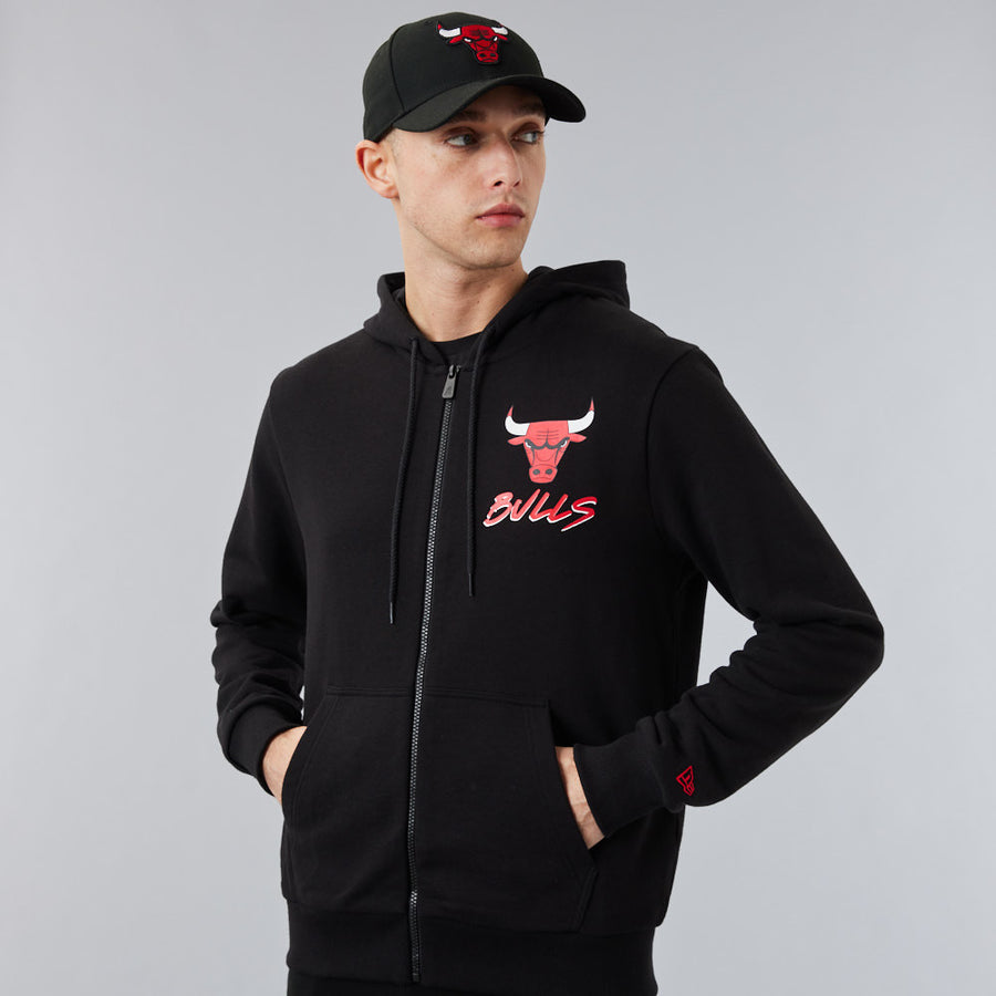 Chicago Bulls NBA Script FZ Black Hoody