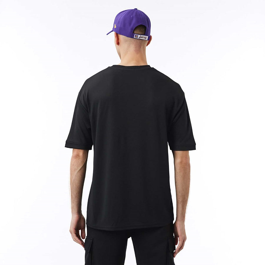New era NBA Oversized Applique Los Angeles Lakers Short Sleeve T-Shirt  Black