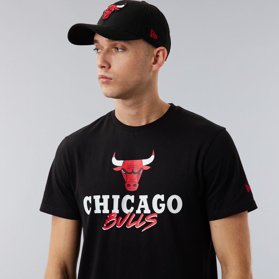 Chicago Bulls NBA Script Black Tee