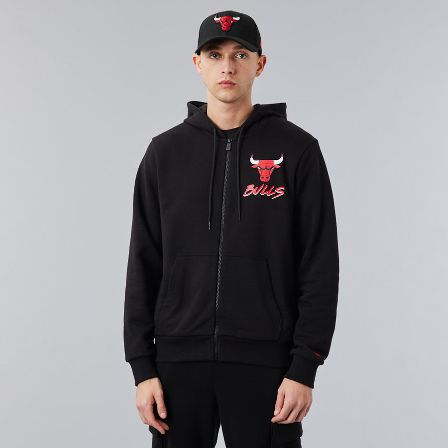 Chicago Bulls NBA Script FZ Black Hoody