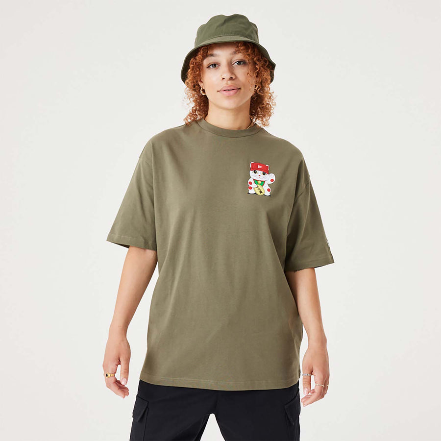 New Era Character Graphic Over Sized Olive Tee