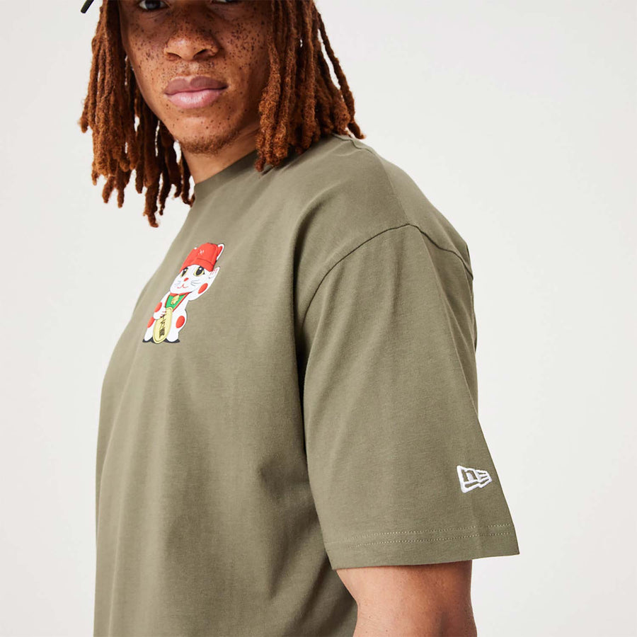 New Era Character Graphic Over Sized Olive Tee