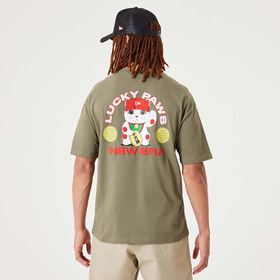 New Era Character Graphic Over Sized Olive Tee