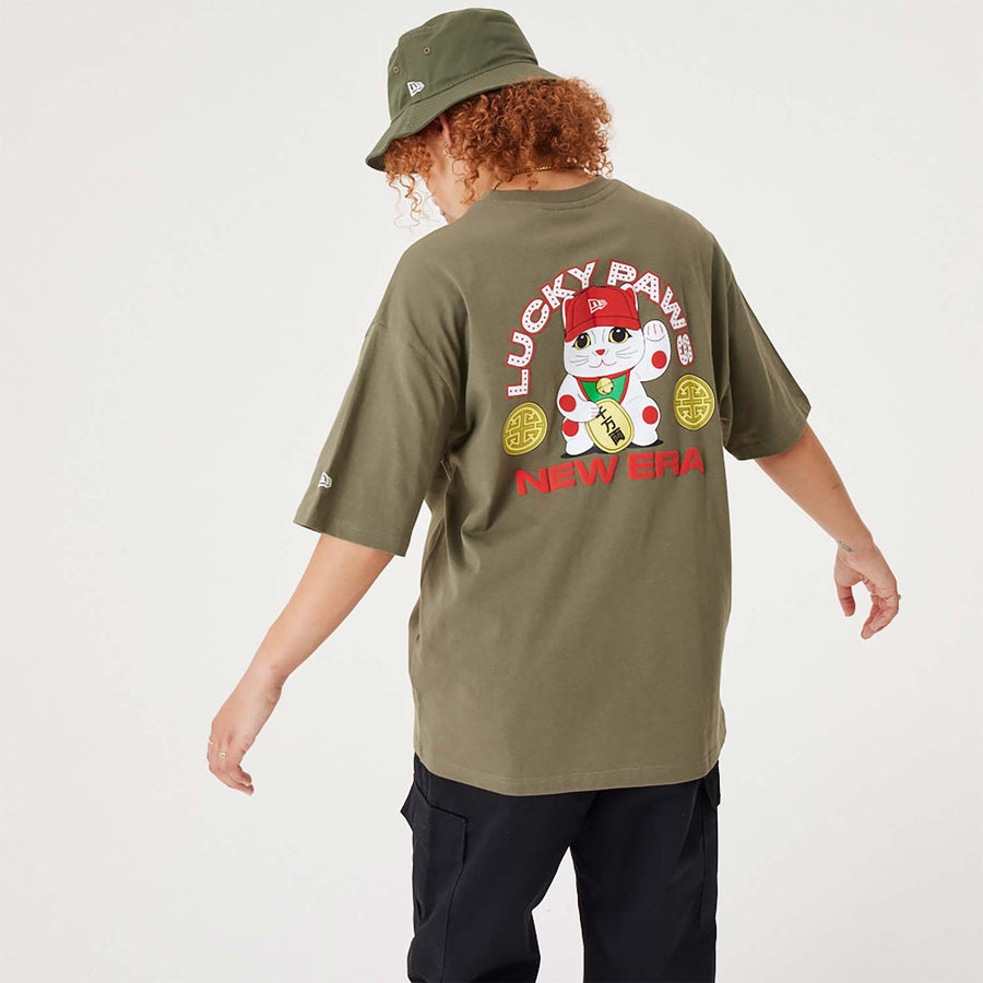 New Era Character Graphic Over Sized Olive Tee